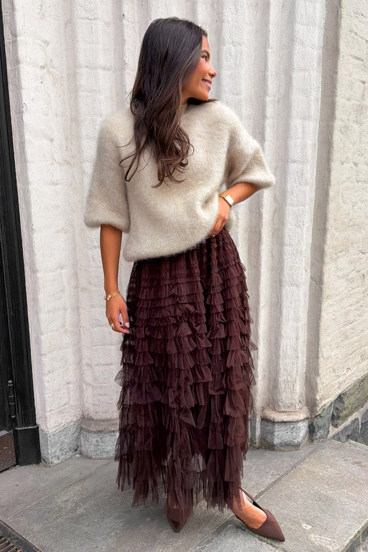 Frill Midi Skirt Choco