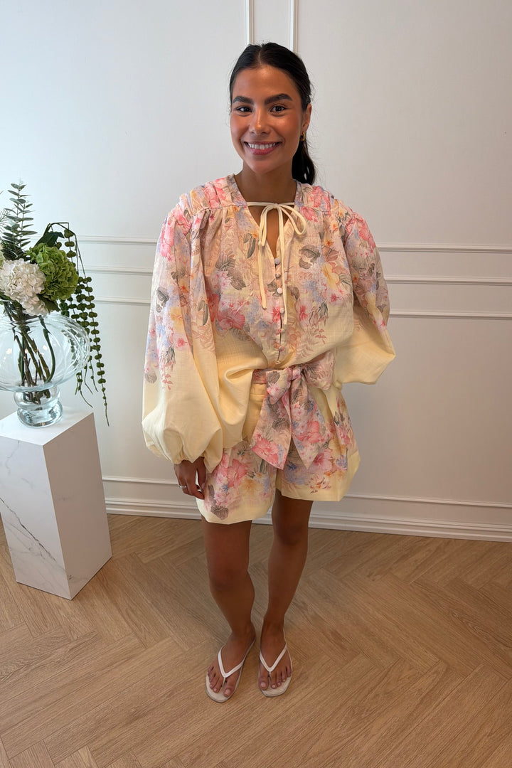 Spring Blouse Jaune Flower