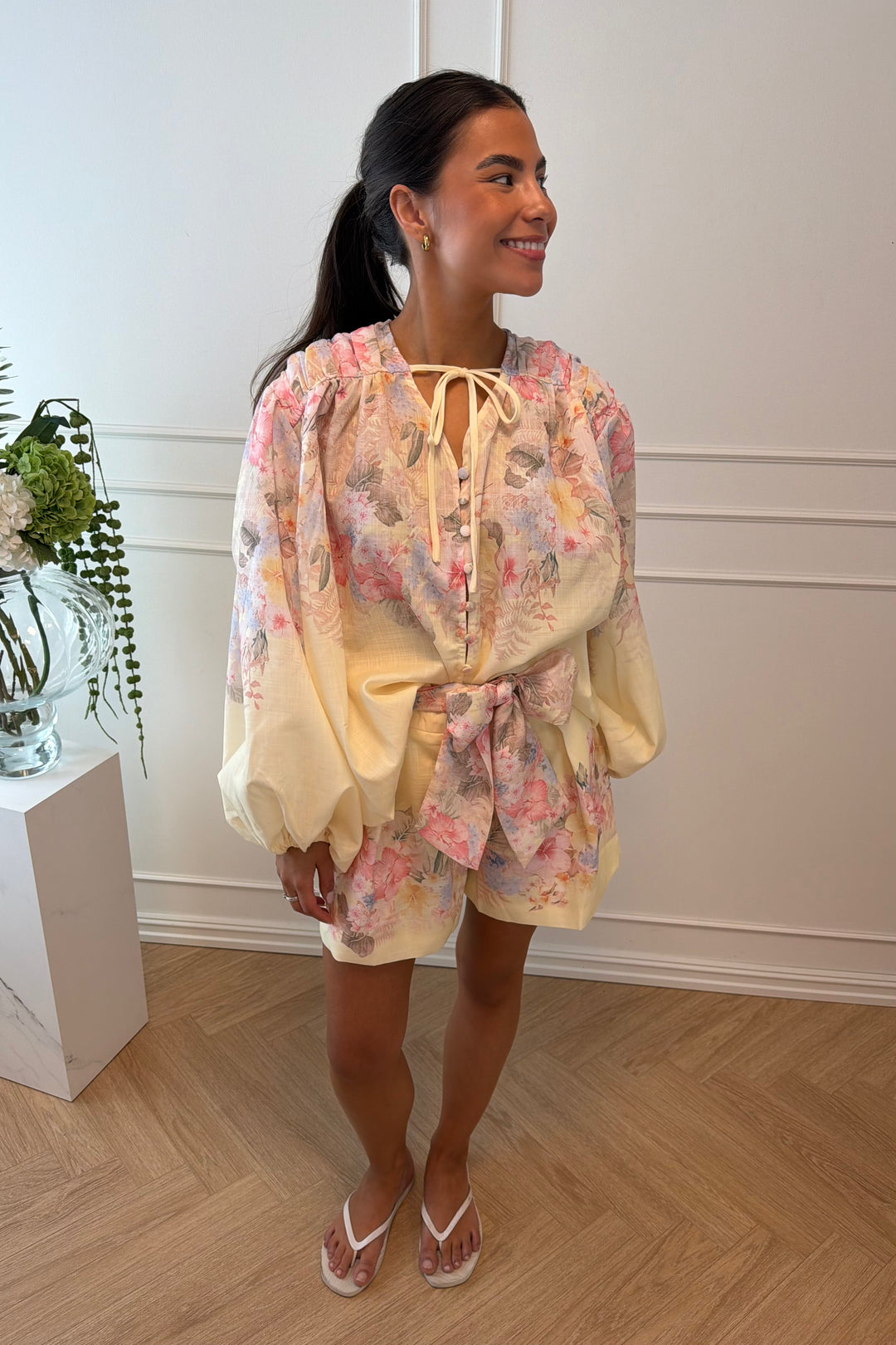 Spring Blouse Jaune Flower