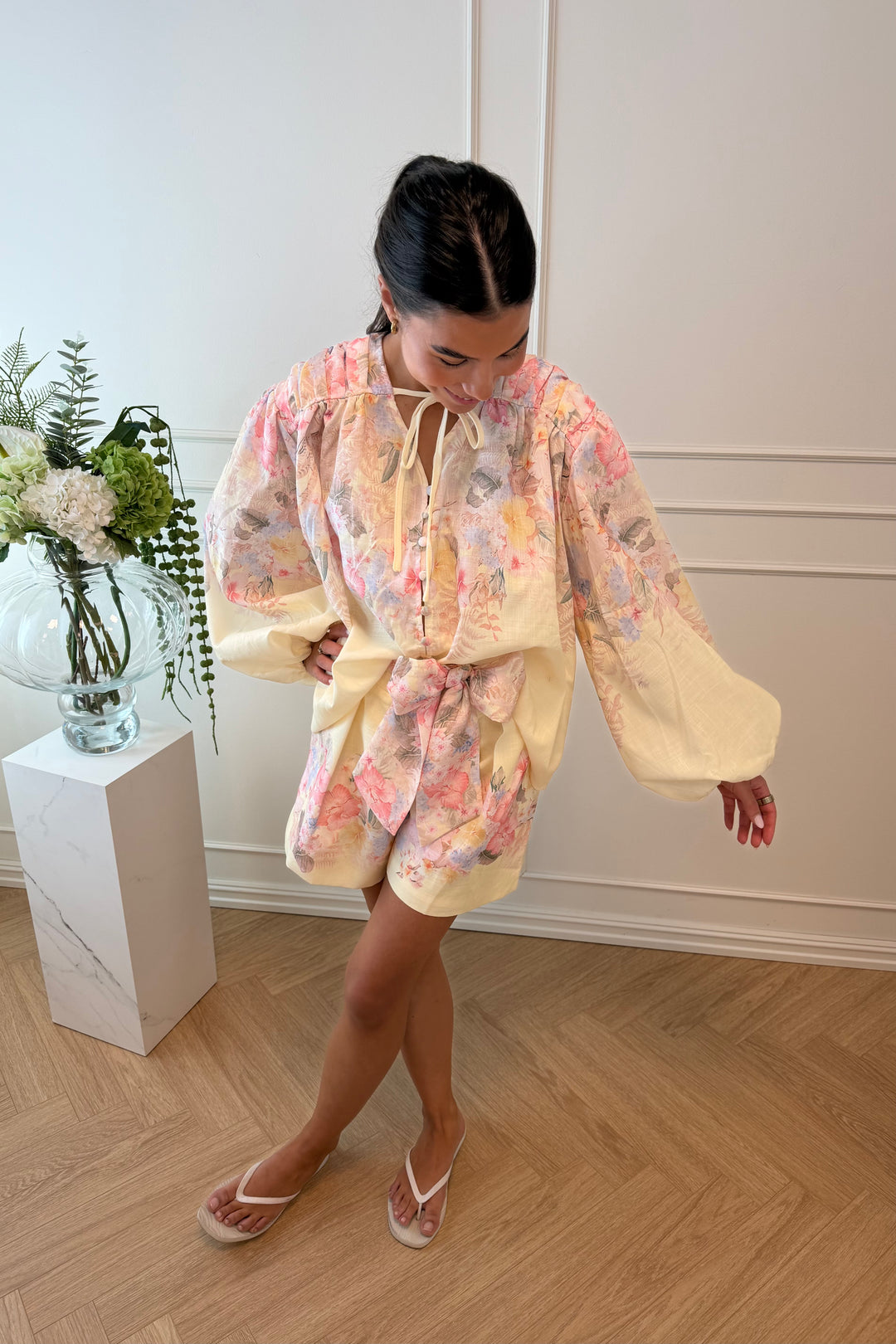 Spring Blouse Jaune Flower