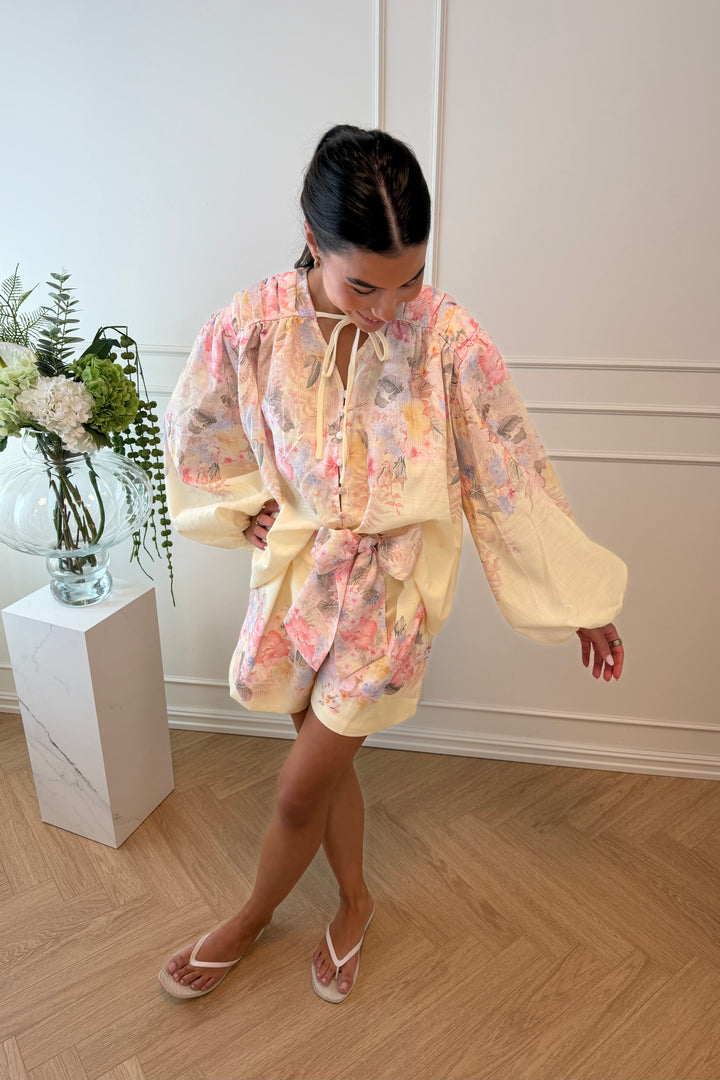 Spring Blouse Jaune Flower