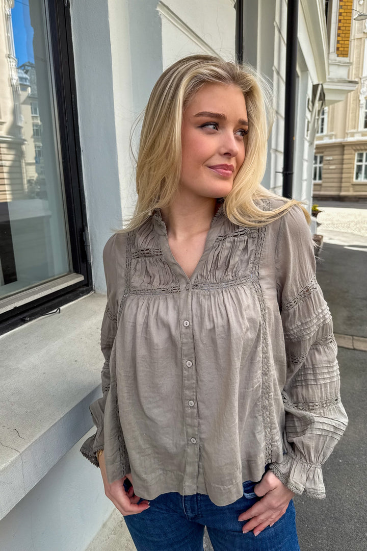 Lyla S Voile Blouse Smoke Green