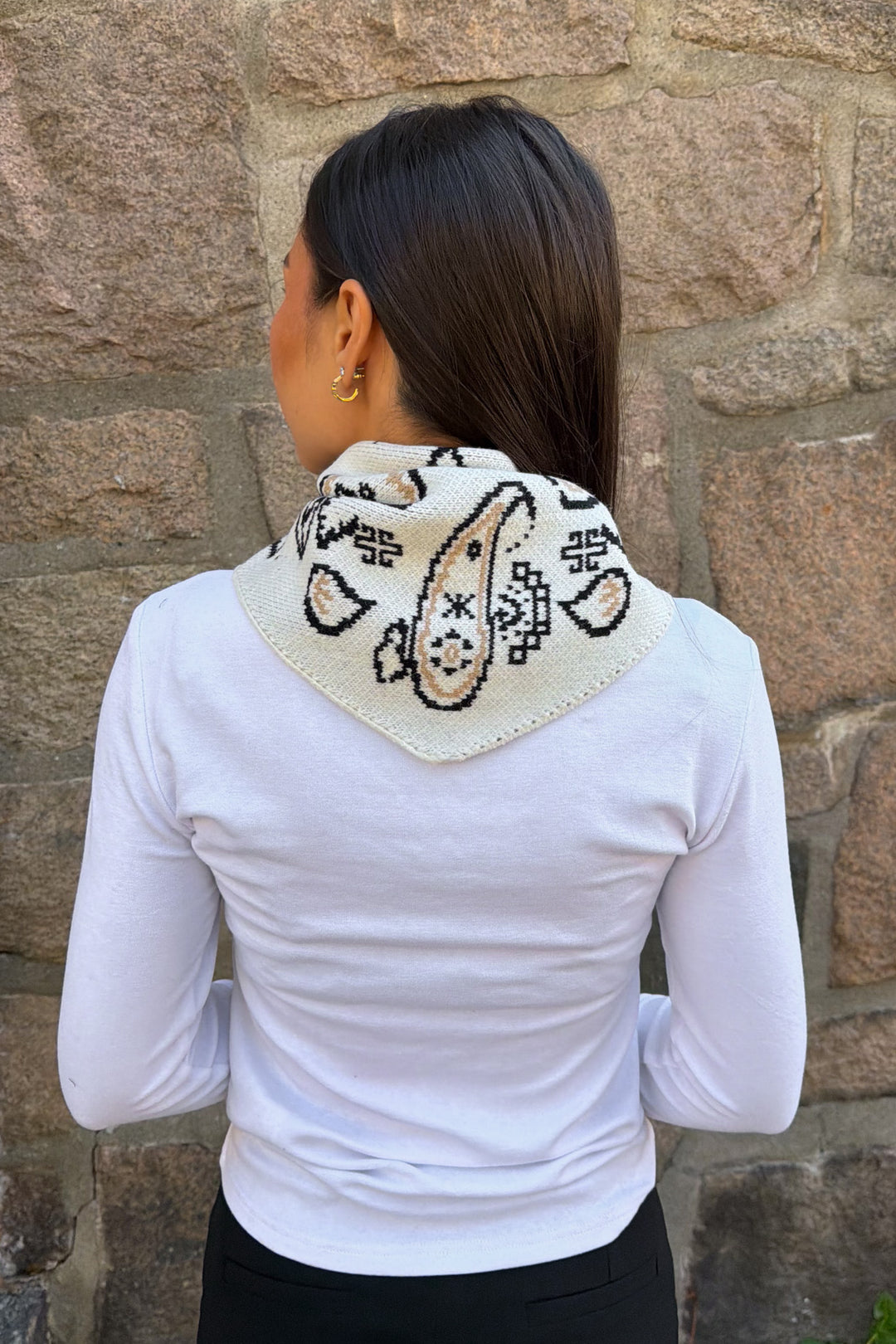 Paisley Small Scarf White