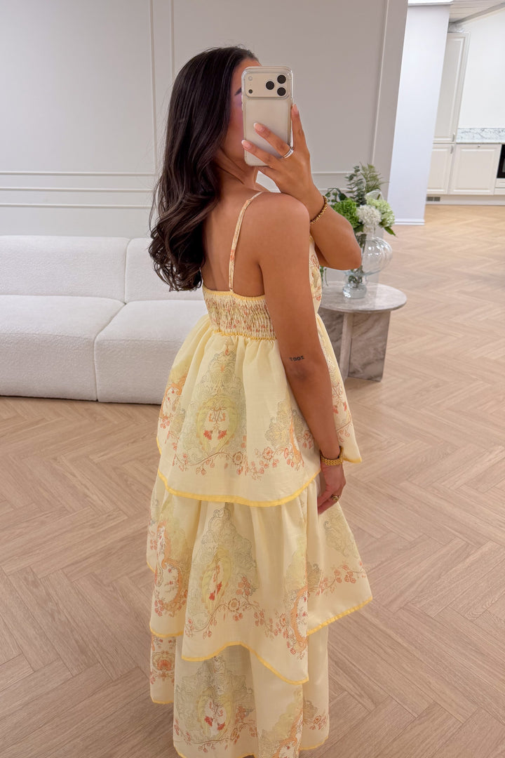 Ines Midi Strap Dress Jaune