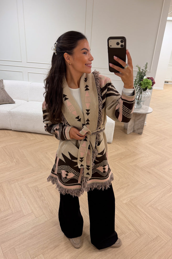 Fringe Jacket Beige