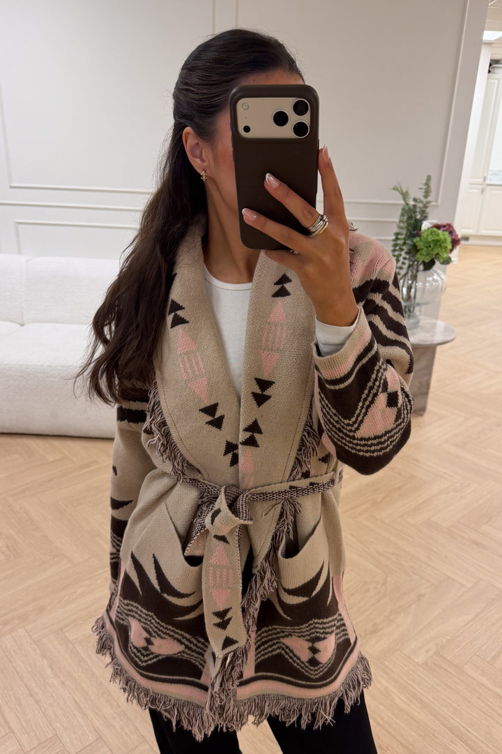 Fringe Jacket Beige