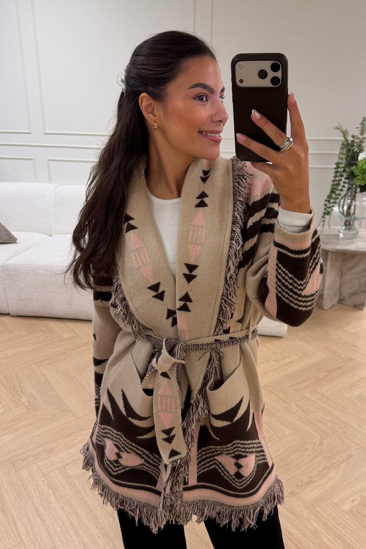 Fringe Jacket Beige
