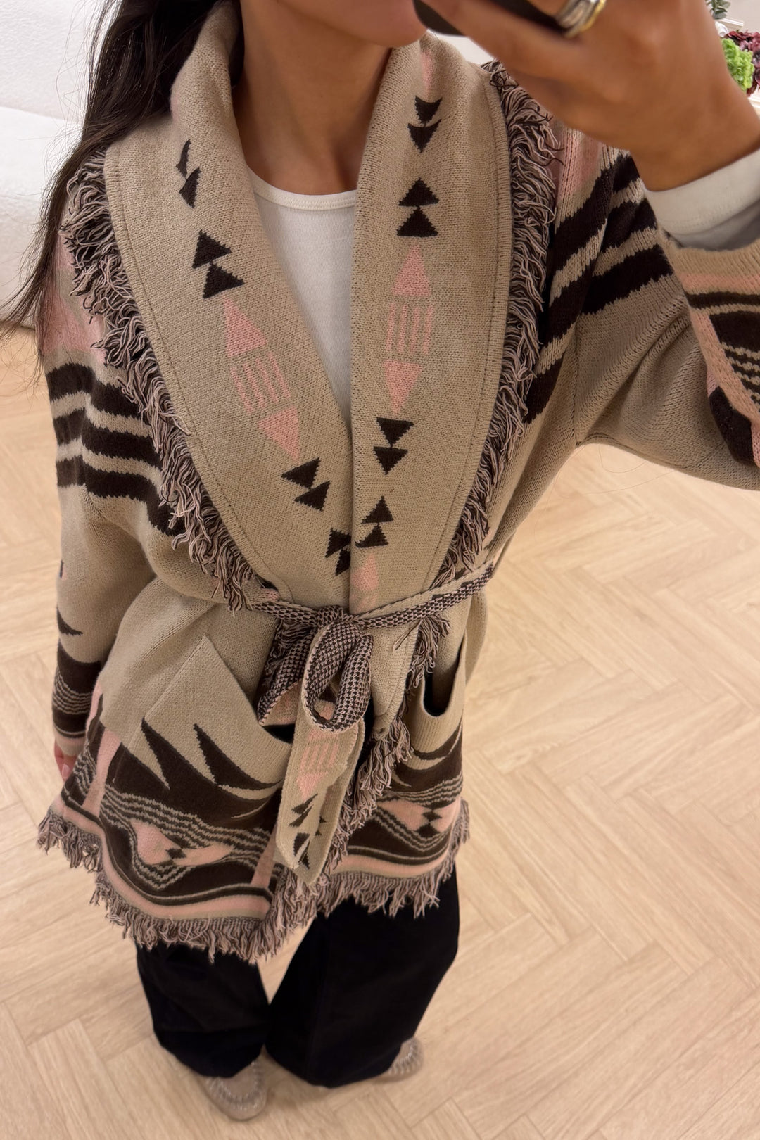 Fringe Jacket Beige
