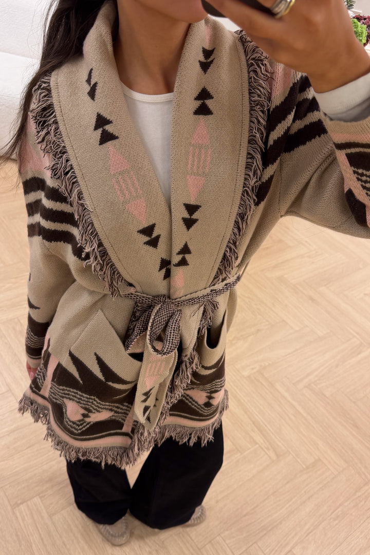 Fringe Jacket Beige