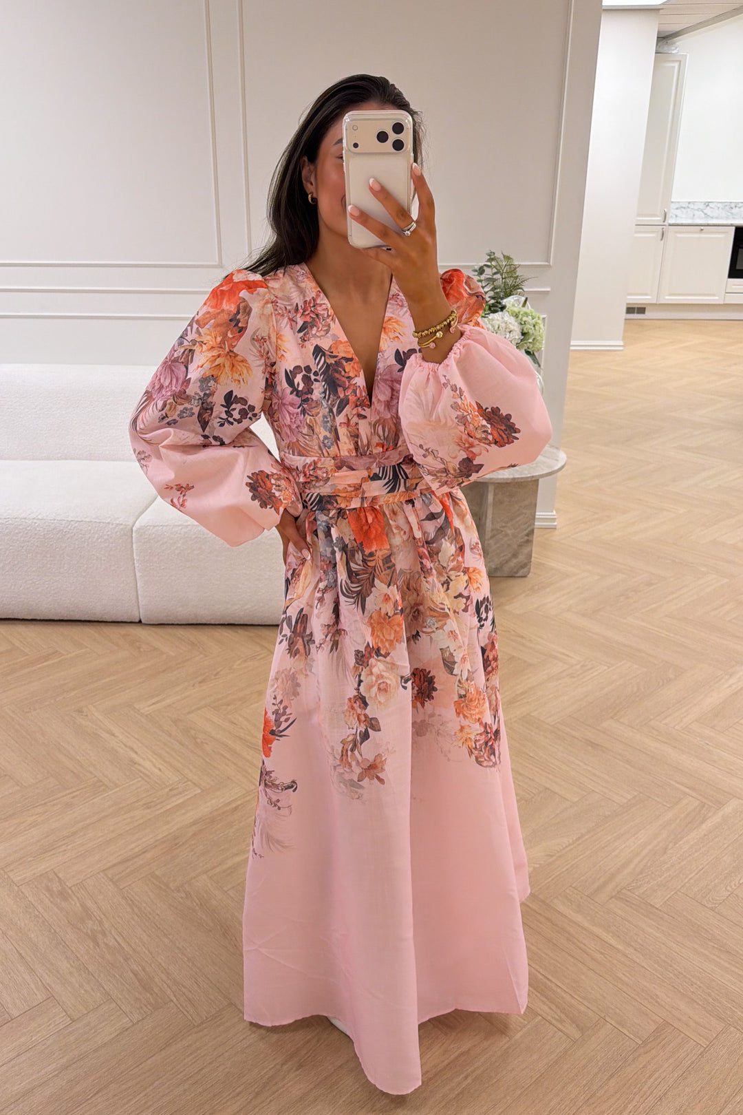Delia Midi Dress Rose