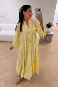 Mila Embroidery Dress Yellow