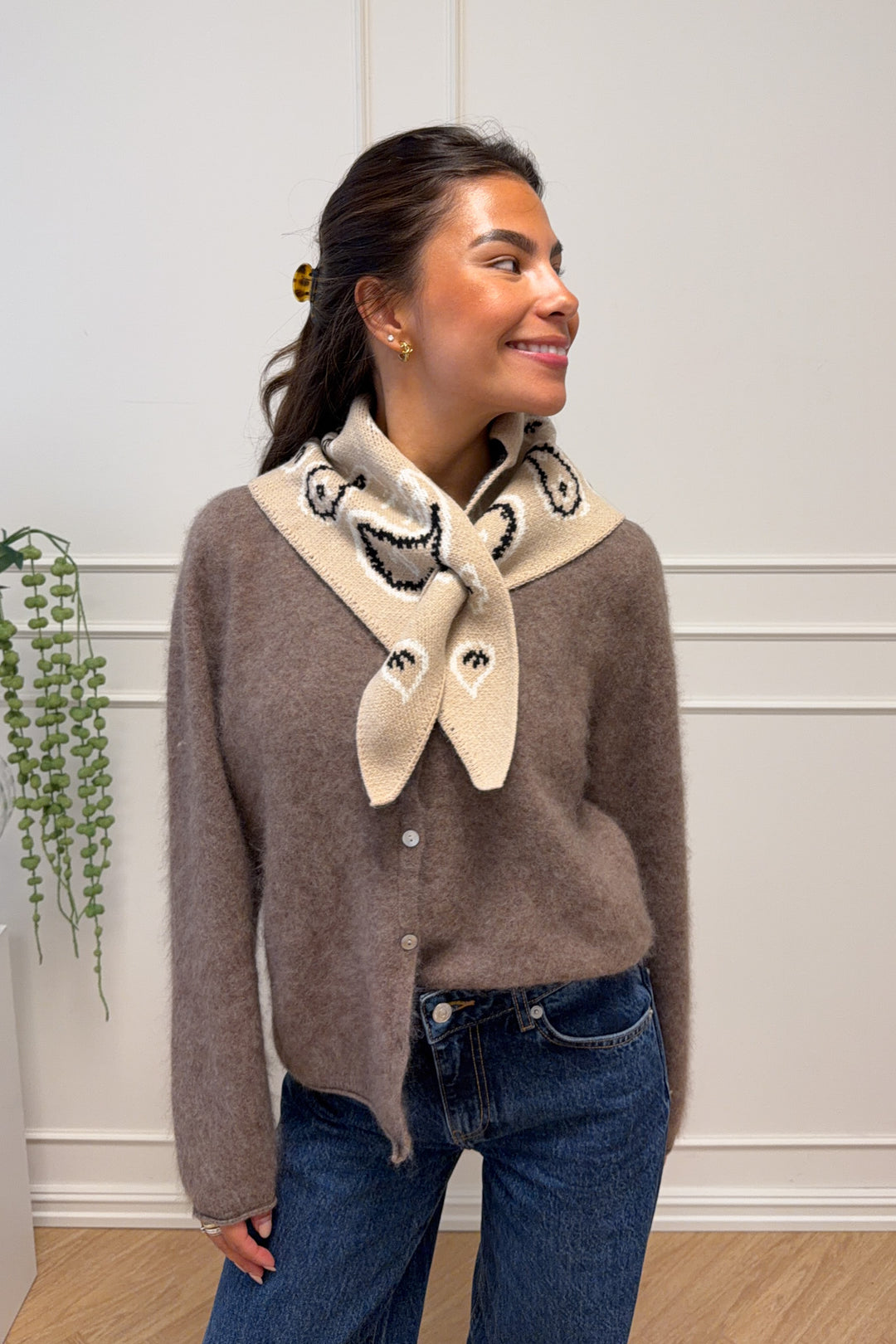 Paisley Small Scarf Beige