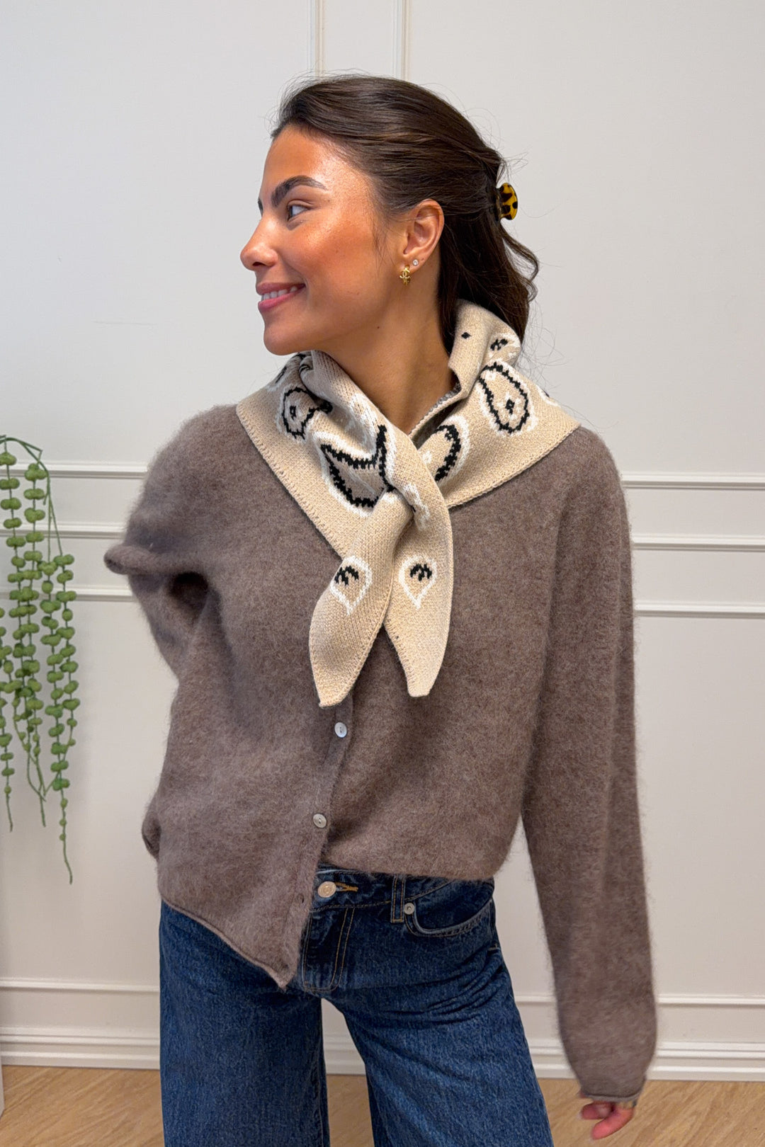 Paisley Small Scarf Beige