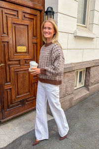 Stavanger Knit Pullover Cream/Brown
