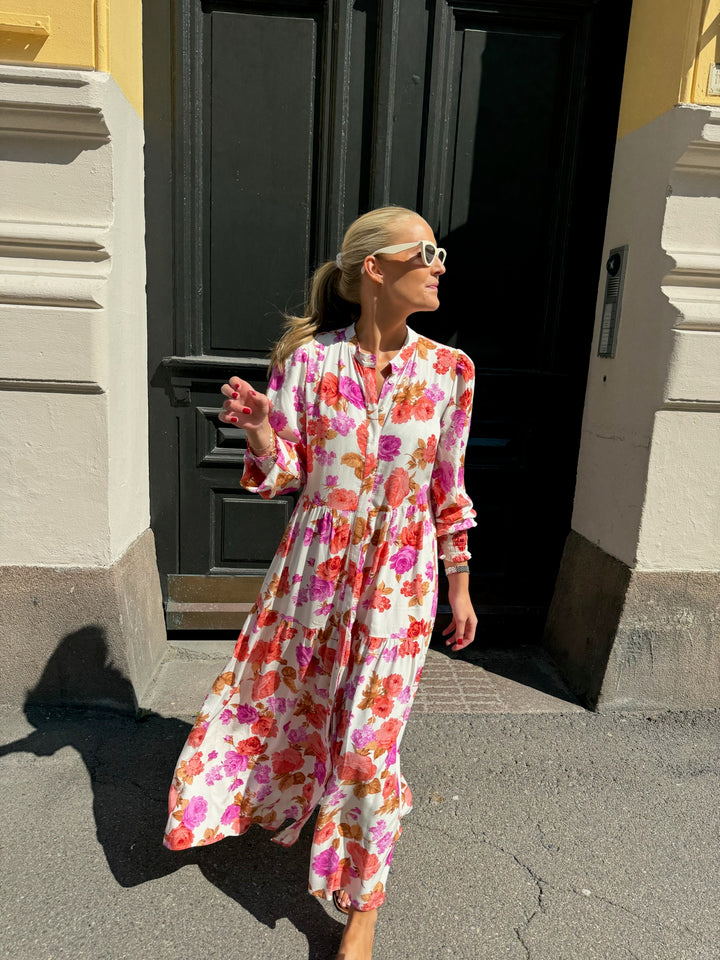 Yasasina Ls Long Shirt Dress Star White Emilie