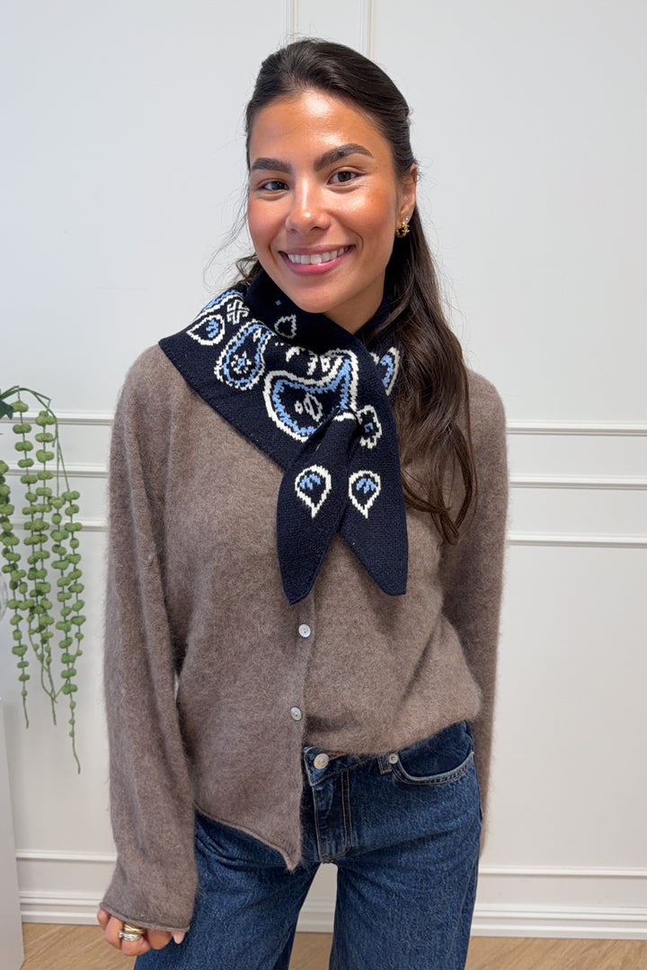 Paisley Small Scarf Navy