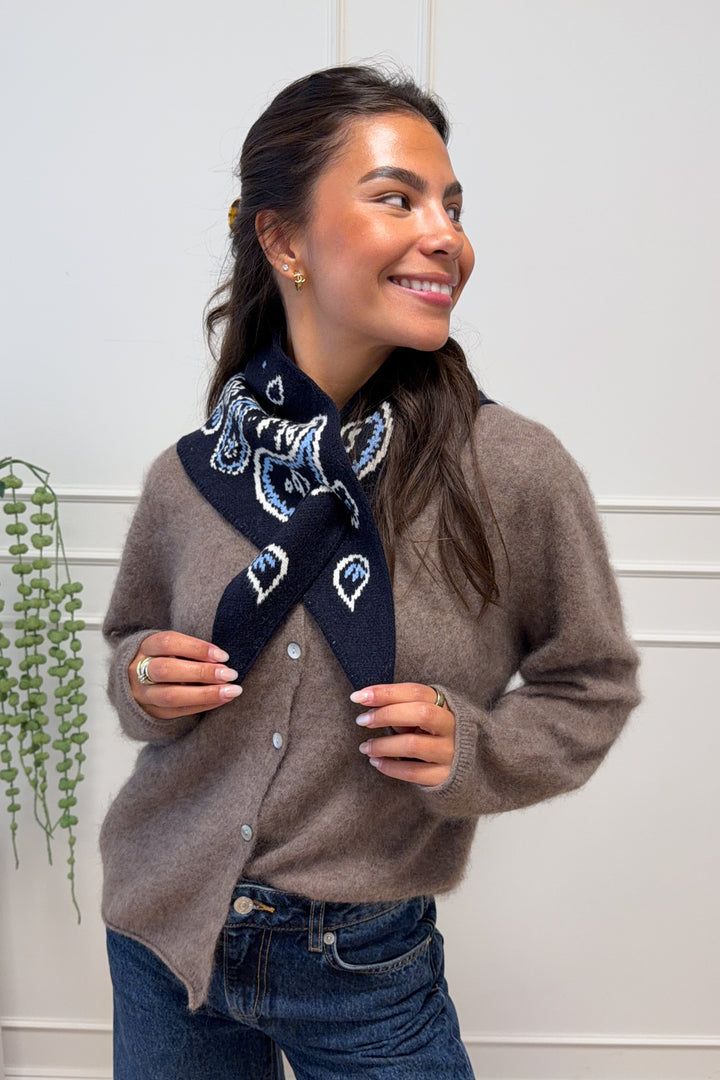 Paisley Small Scarf Navy