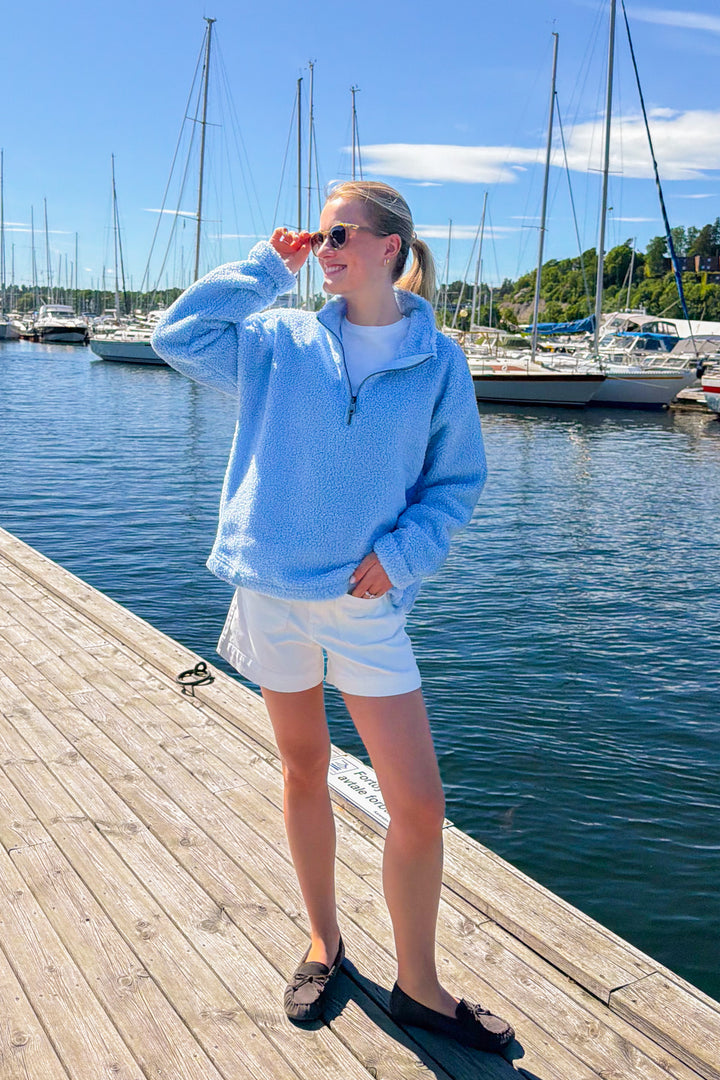 Annie Zip Sweater Light Blue