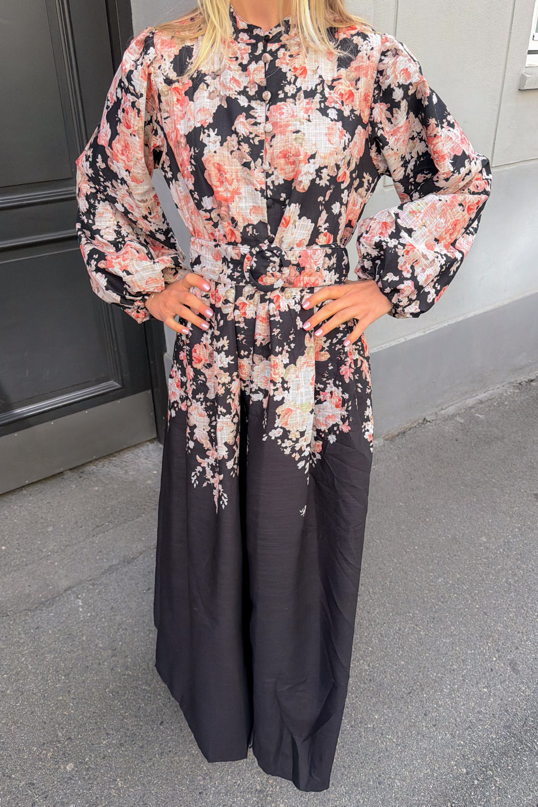 Osley Midi Dress Black Flower