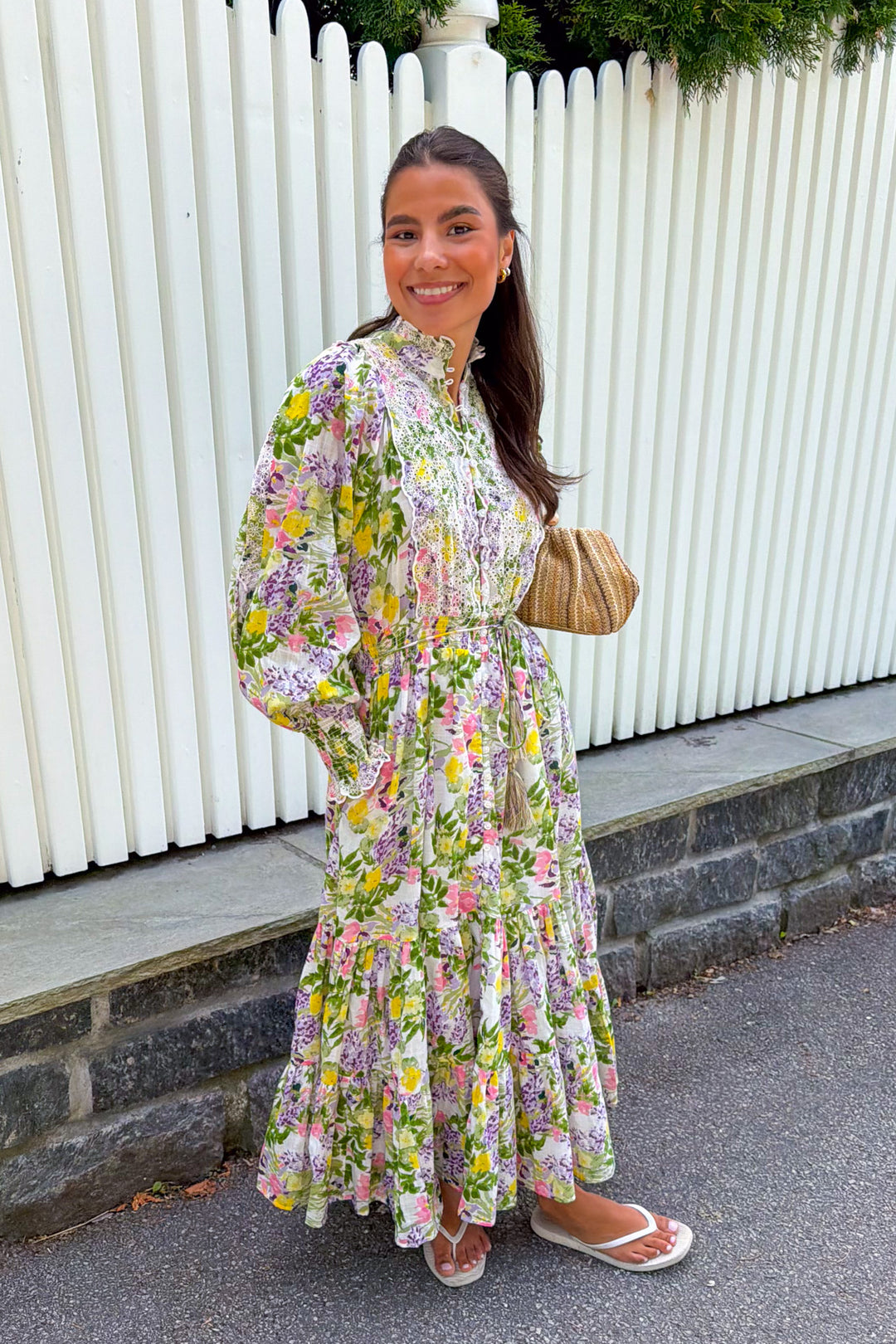 Cotton Slub Midi Dress Summer Lilacs