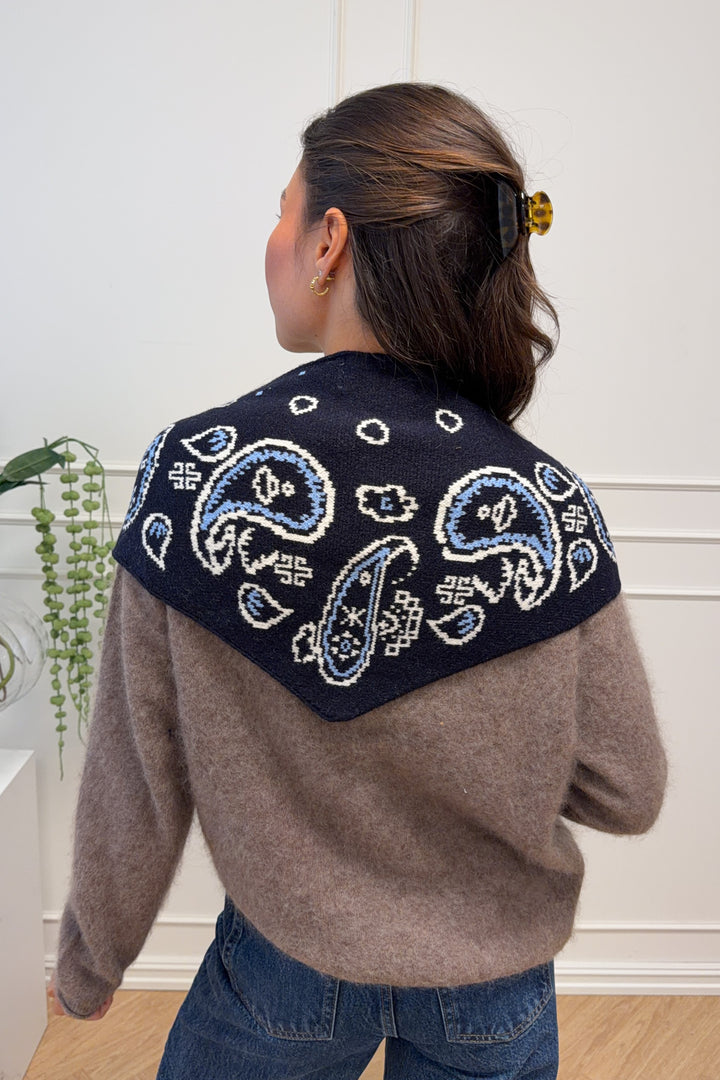 Paisley Small Scarf Navy