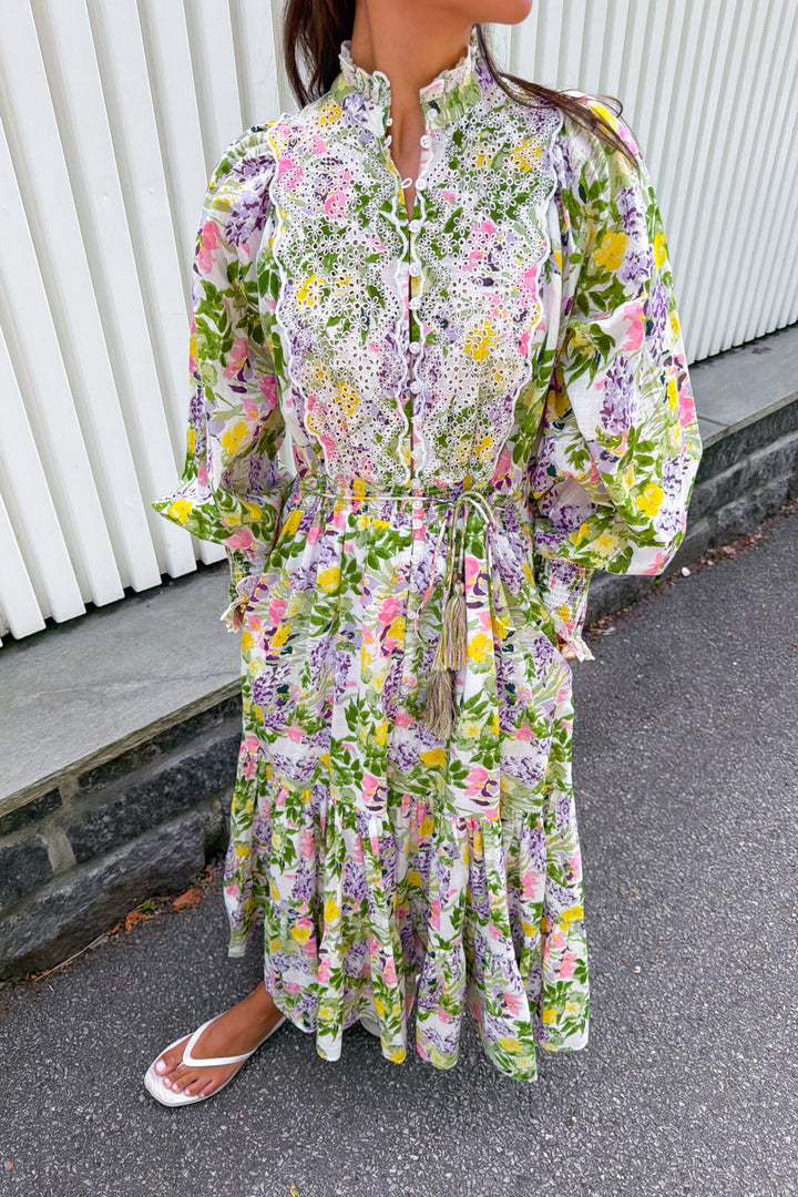 Cotton Slub Midi Dress Summer Lilacs