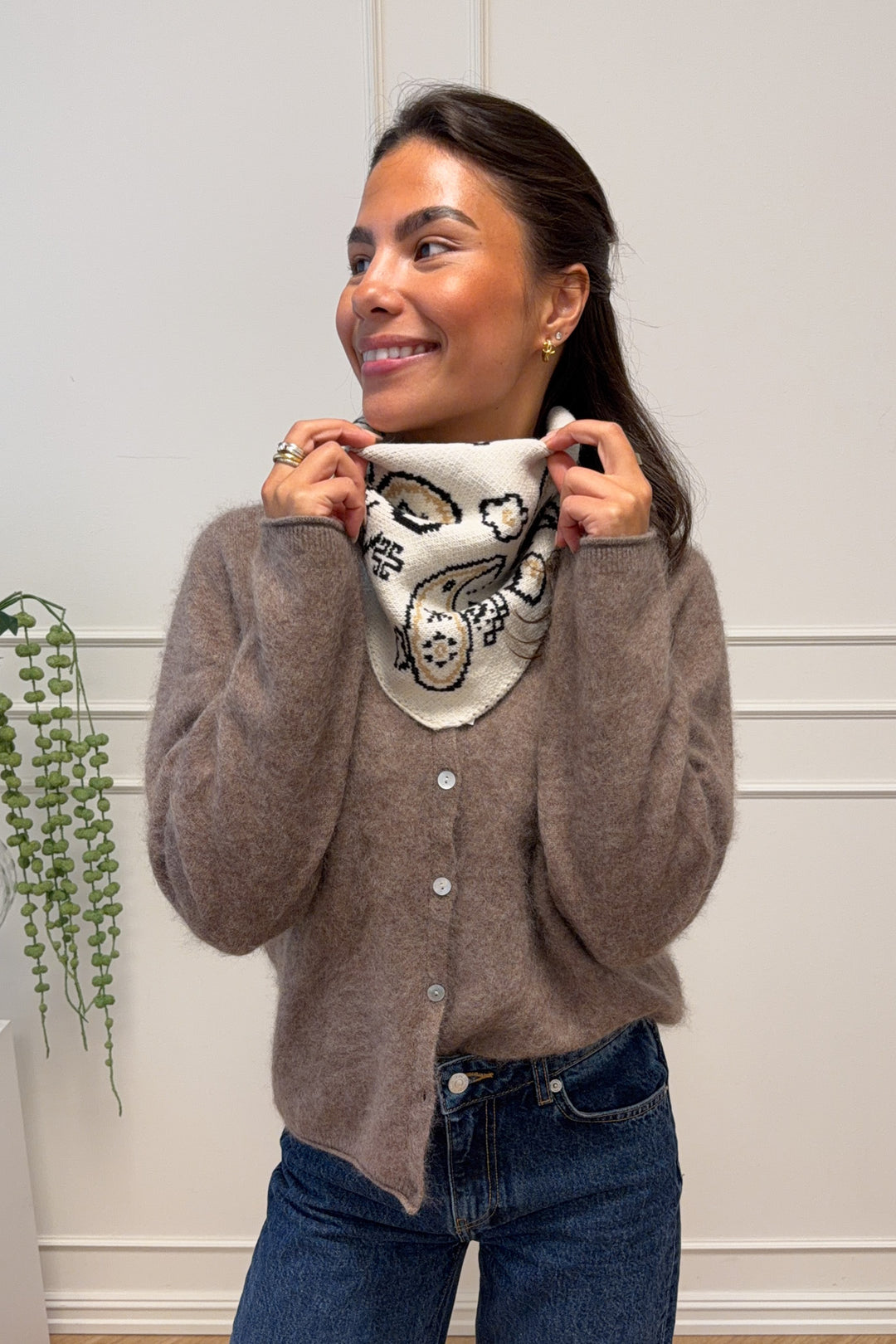 Paisley Small Scarf White