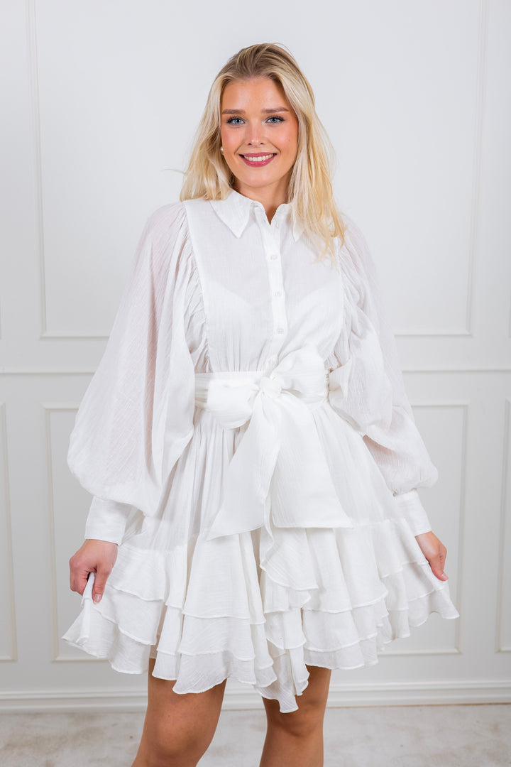 Frill Ranch Dress Offwhite