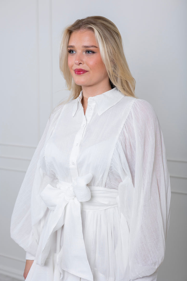 Frill Ranch Dress Offwhite