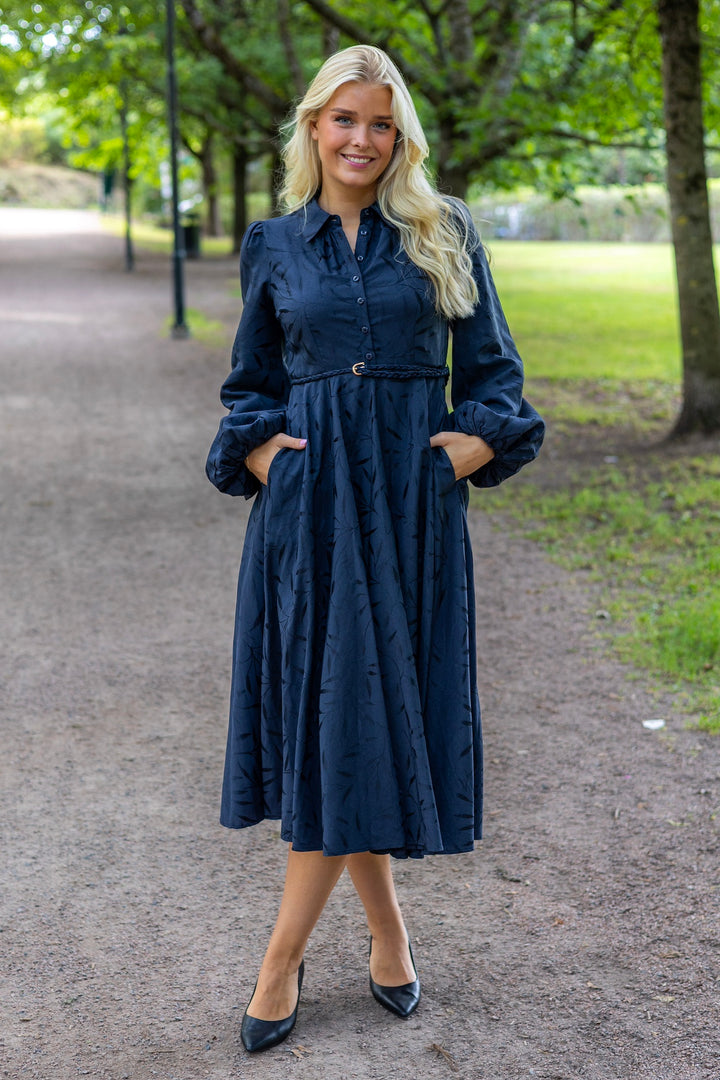 Jacquard Midi Dress Anthracite