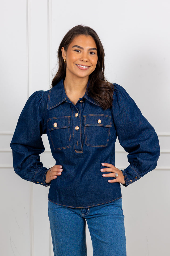 Lio Denim Blouse Blue
