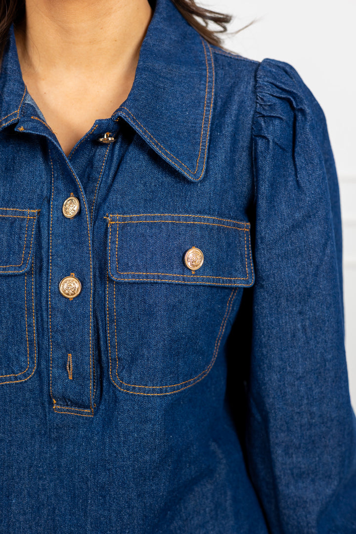 Lio Denim Blouse Blue