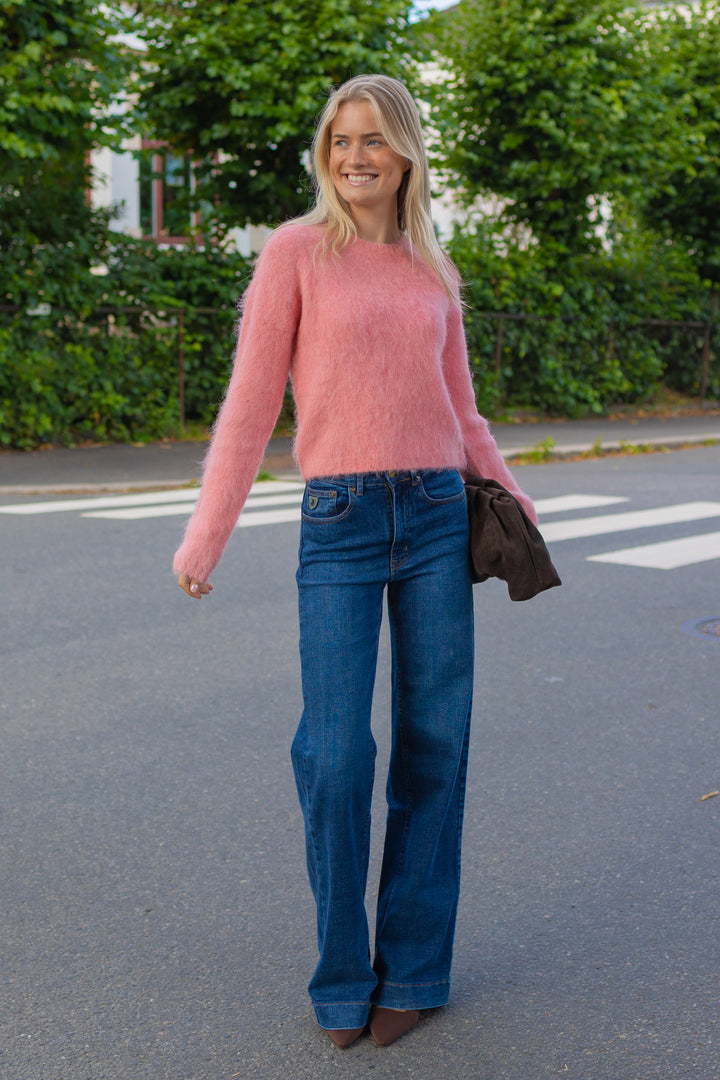 Hairy Knit Sweater Pink