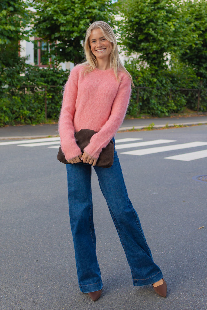 Hairy Knit Sweater Pink