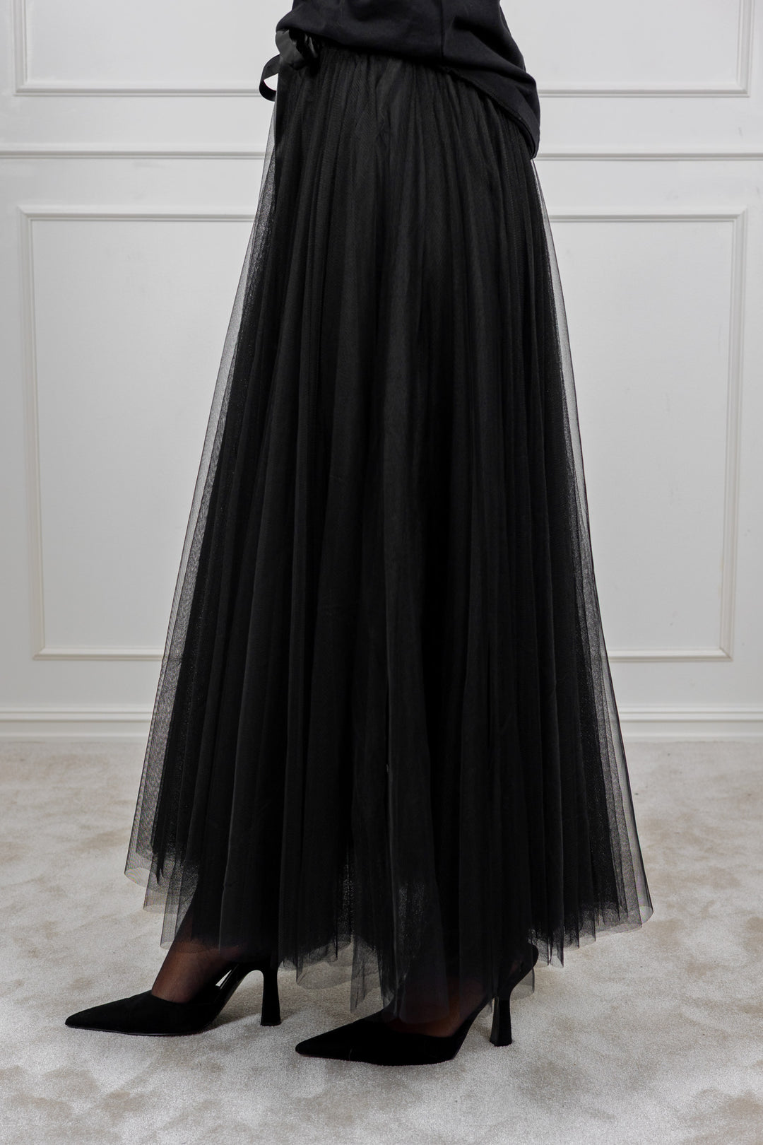 Tulle Midi Skirt Black