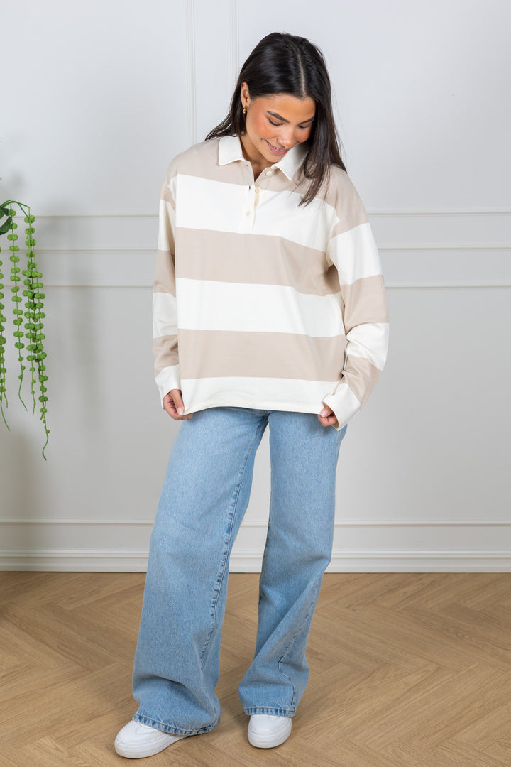 Amari T-Shirt Cement Stripe
