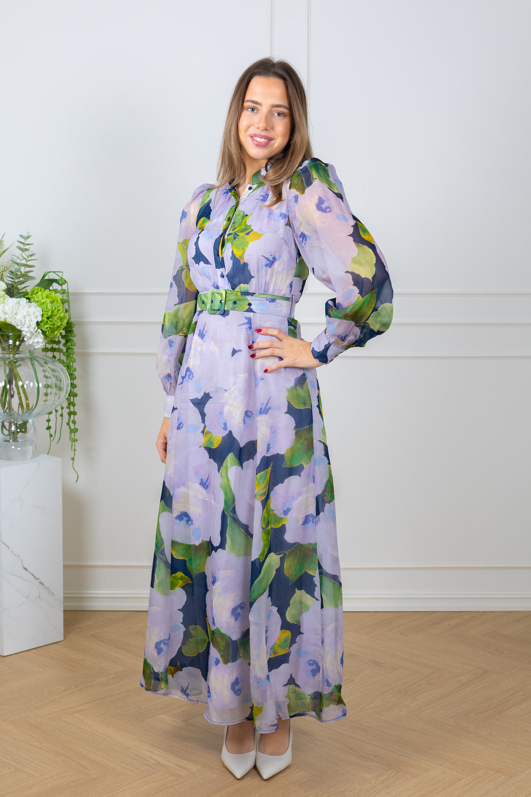 Organza Belt Dress Viola