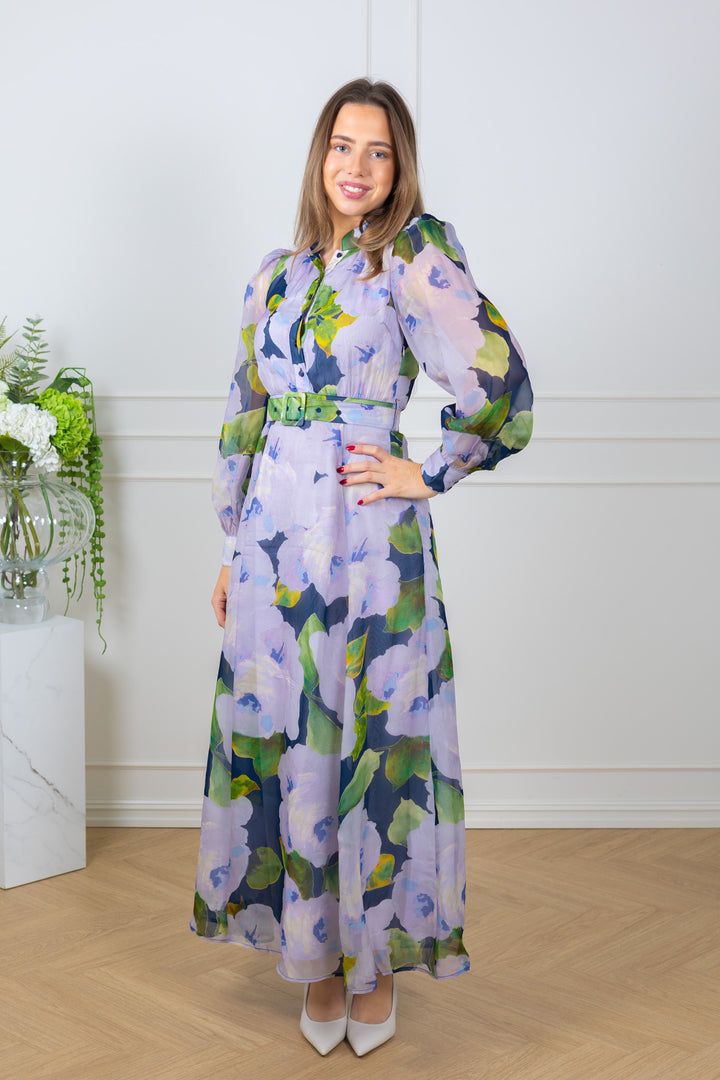 Organza Belt Dress Viola