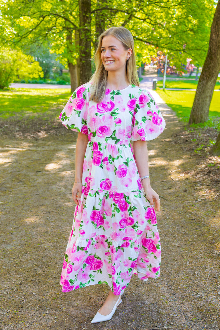 Colea Ss Ankle Dress Star White Pink Emula