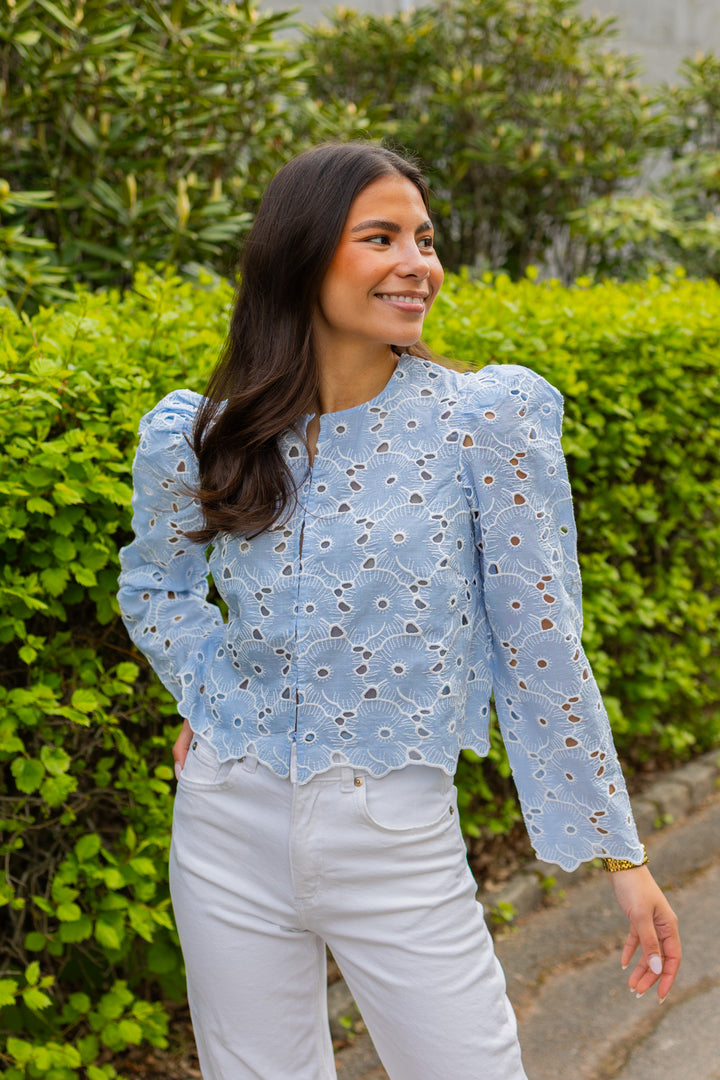 Broderie Anglaise Jacket Light Blue