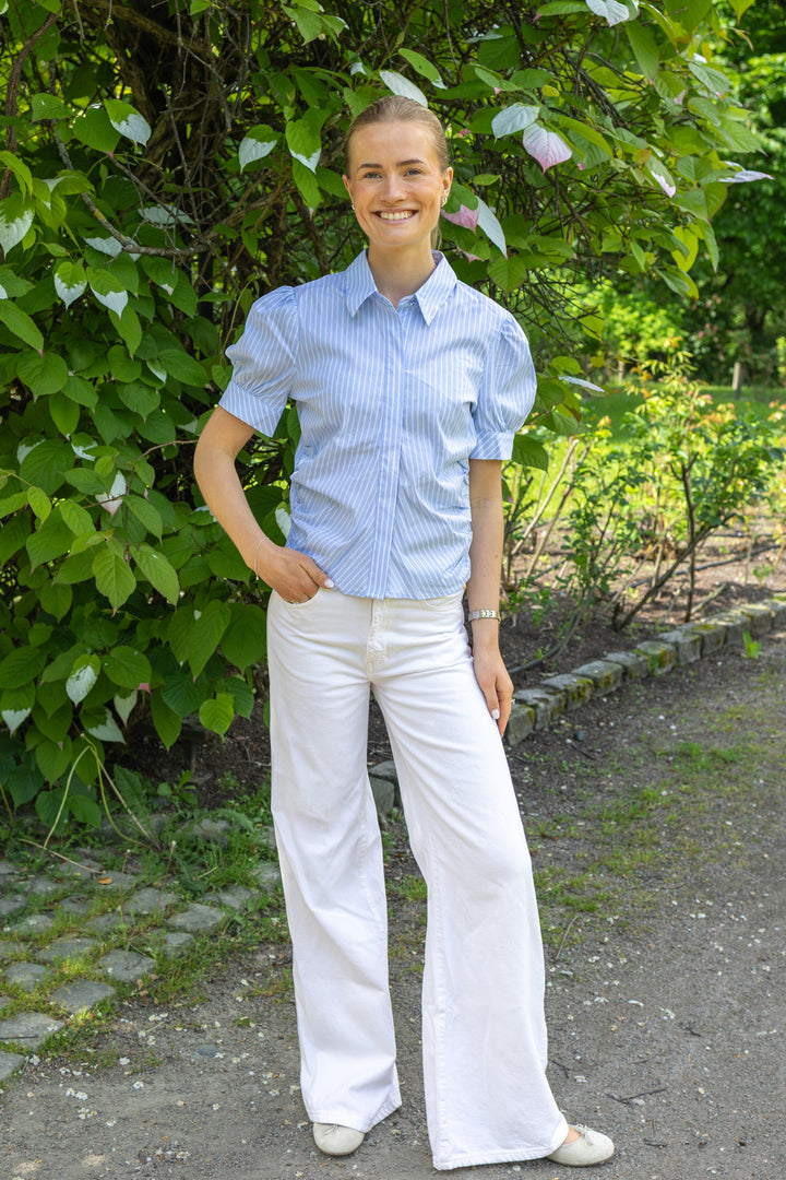 Frannie Soft Stripe Shirt Light Blue