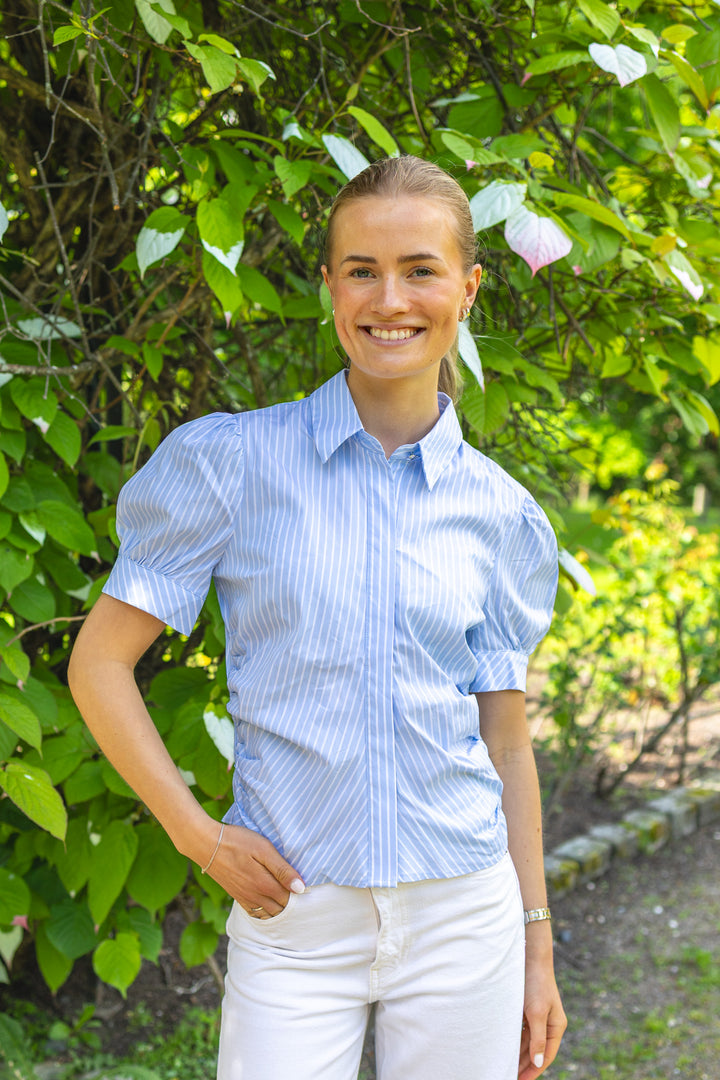 Frannie Soft Stripe Shirt Light Blue
