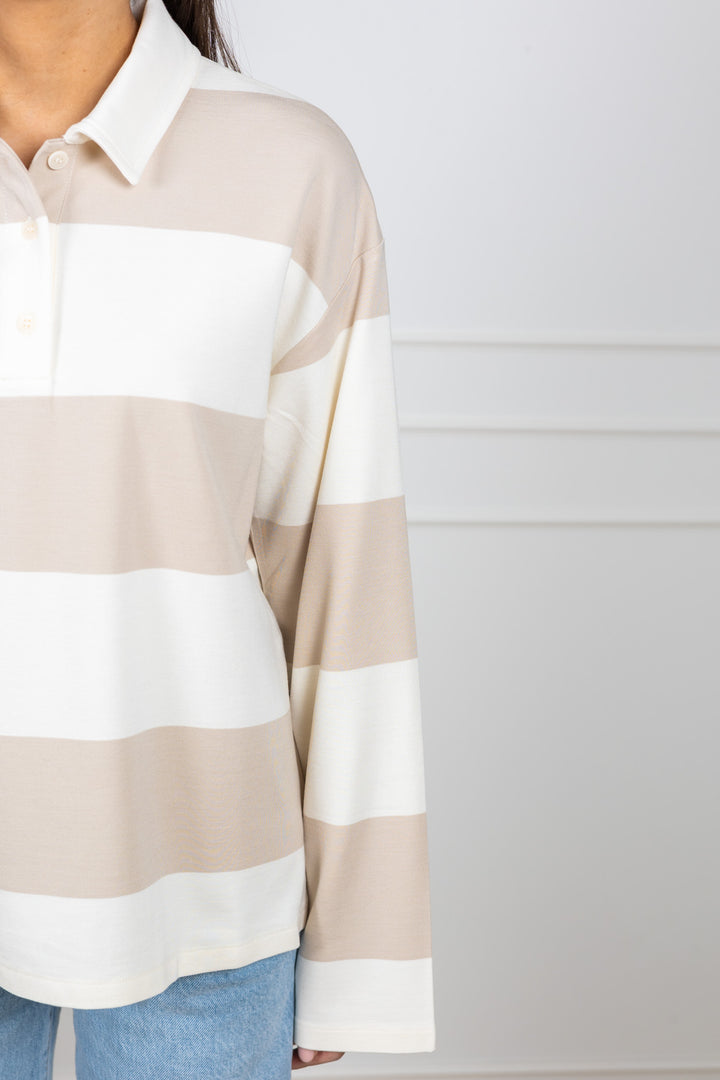 Amari T-Shirt Cement Stripe
