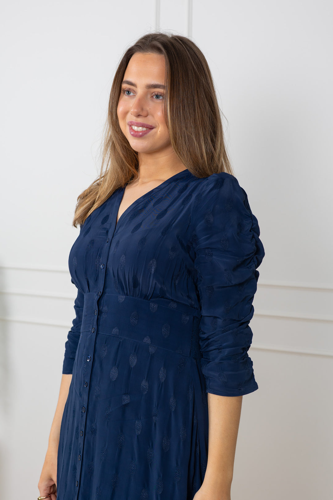 Spring Button-Down Dress Marine