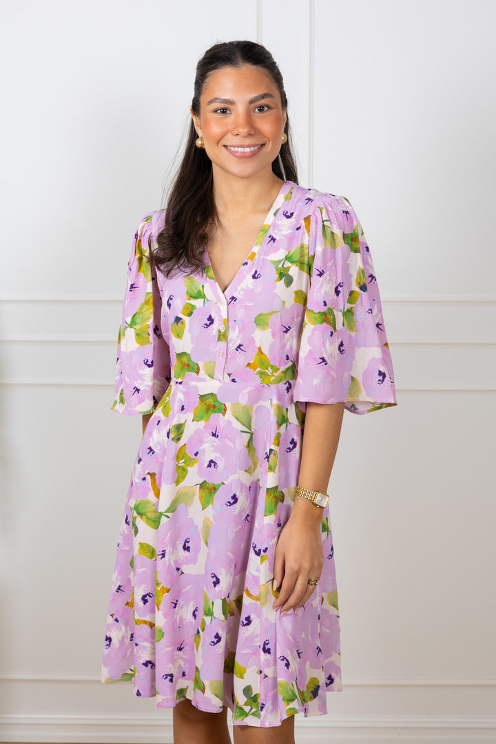 Spring V-Neck Dress Delicate