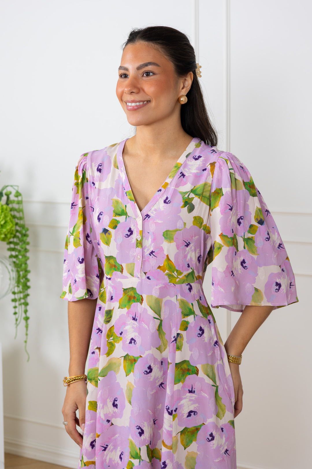 Spring V-Neck Dress Delicate