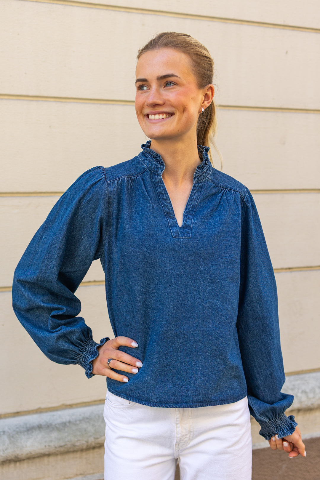 Emmeline Denim Blouse Dark Blue