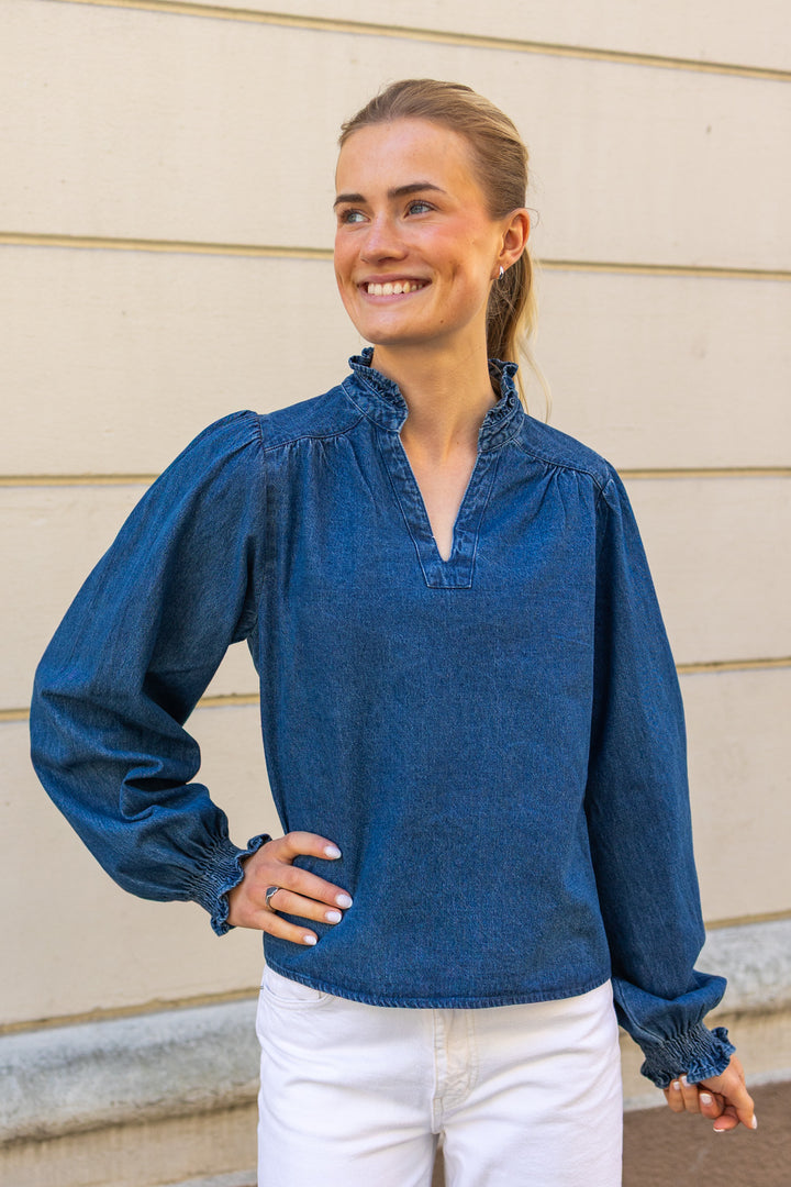 Emmeline Denim Blouse Dark Blue
