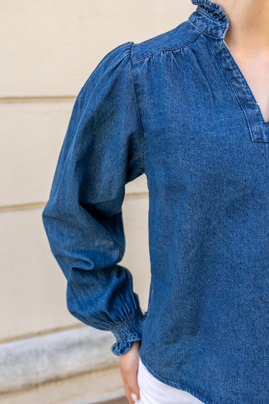 Emmeline Denim Blouse Dark Blue