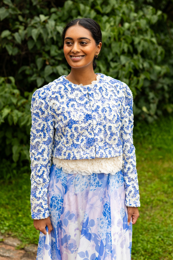 Embroidered Jacket Blue Bloom